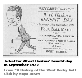 Ticket for Albert Haskin's Benefit Day