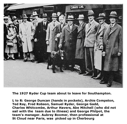 The 1927 Ryder Cup Team about to leave for Southampton